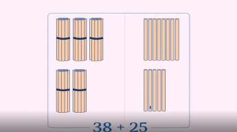 Toán 2: Phép cộng có nhớ dạng 38 + 25_OLM